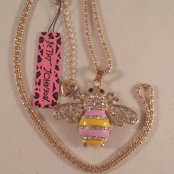 Betsey Johnson Bumble Bee Crystal Necklace - Picture 3 of 3